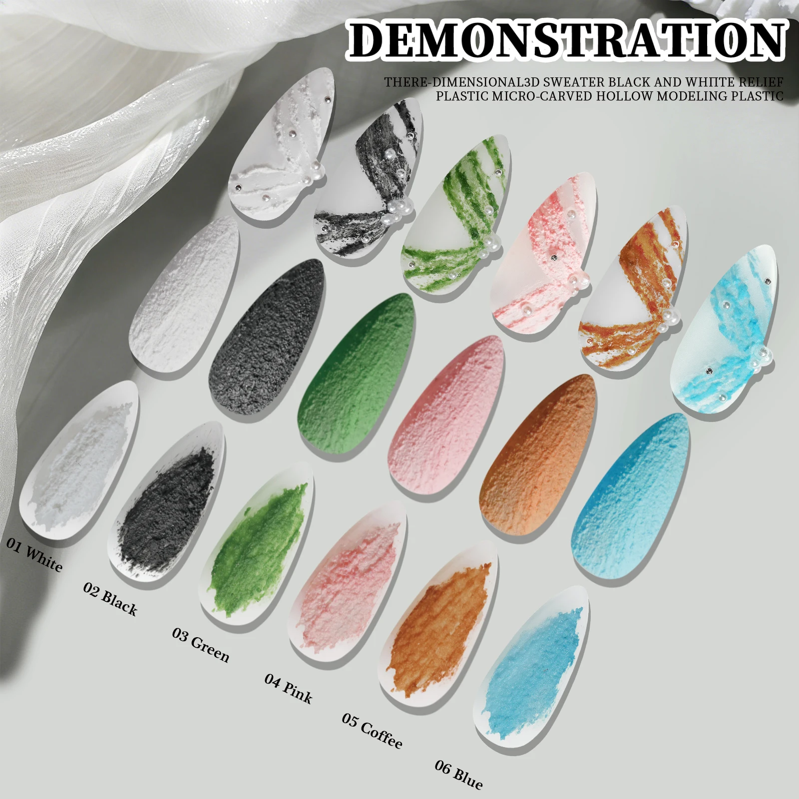 5g Solid Gypsum Painting Nail Gel Polish For 3D Sculpting Creative Sand Texture Floral Designs UV LED Nail Plastic Gel Art Decor - view 6