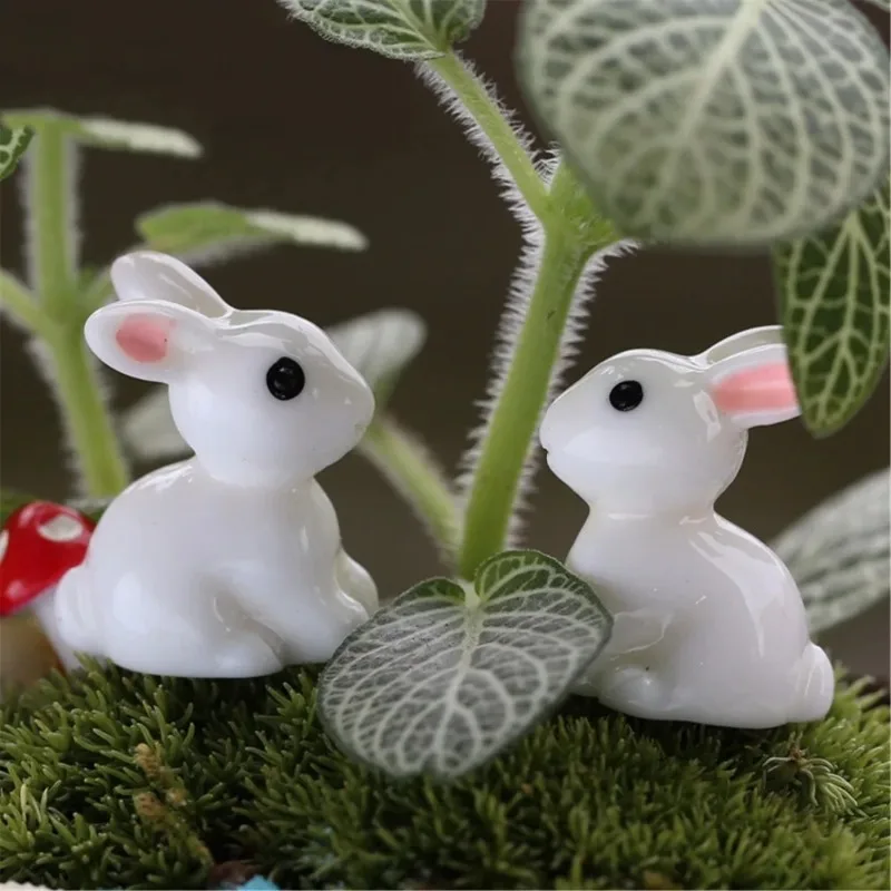 2 Pieces of Mini Rabbit, Hedgehog, Turtle Accessories, Mini Dolls, Plant Pots, Fairy Garden Decorations, Fairy Garden Supplies