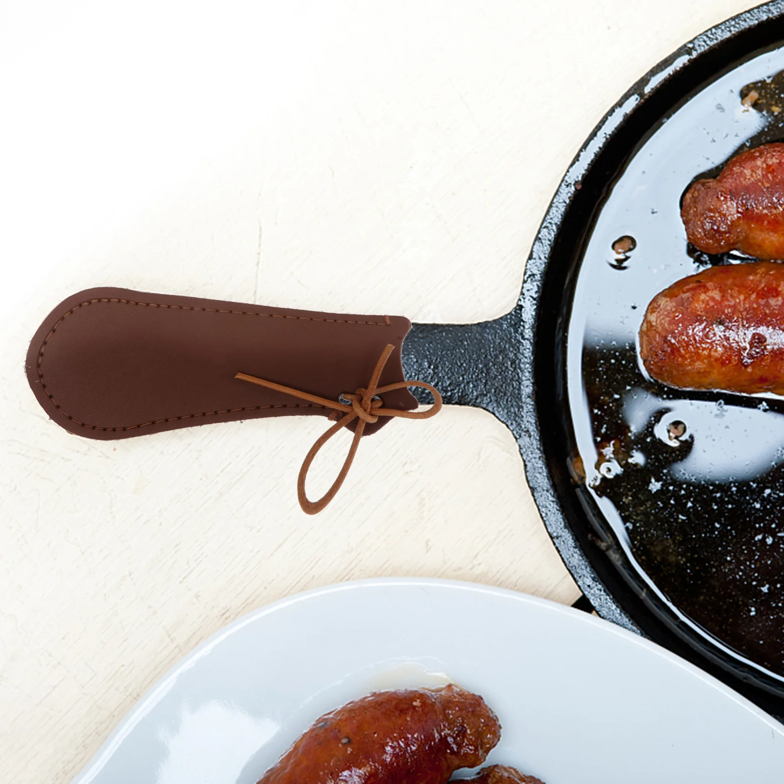 

Natural Pan H Cover Heat Resistant Cast Iron Skillet Protector Kitchen Accessories Cowhide Material Pot