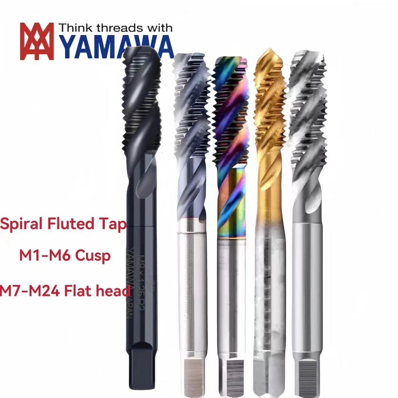 Yamawa-espiral Fluted Stainless Steel Tap M1m2-m24 Alumínio M1m2-m24 Japonês Black Fluted Tap