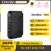 CHUWI Herobox Mini PC Intel 12th N100 8GB LPDDR5 256G SSD Windows 11 Wifi 6 Bluetooth 5.2 4K 60Hz Output Extra SATA Up To 1T