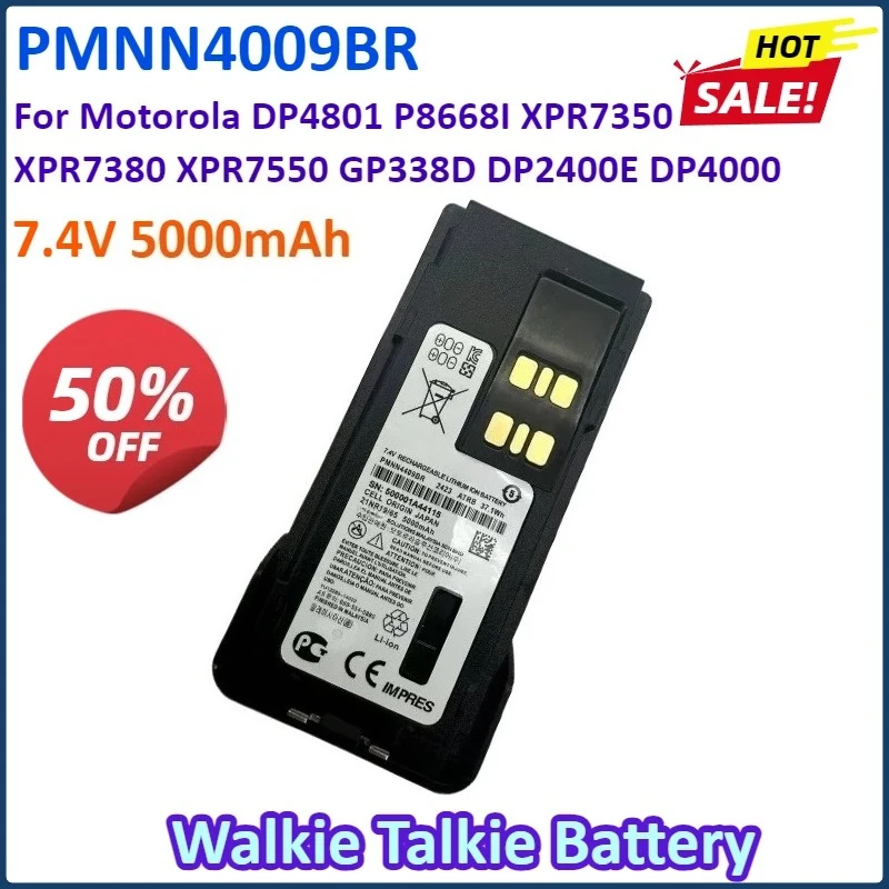 

New PMNN4009BR 5000mAh Walkie Talkie Battery for Motorola DP4801 P8668I XPR7350 XPR7380 XPR7550 GP338D DP2400E DP4000 XiR P8668