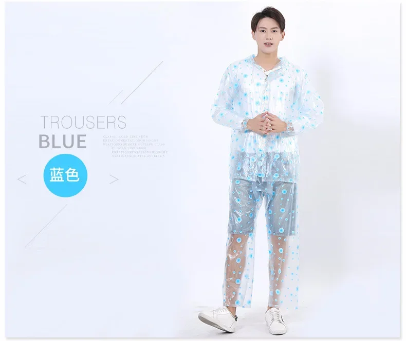 Jas Hujan Siswa Lengan Panjang Motif Gelembung Man Boy dengan Setelan Celana Panjang Set Tahan Air Tahan Hujan