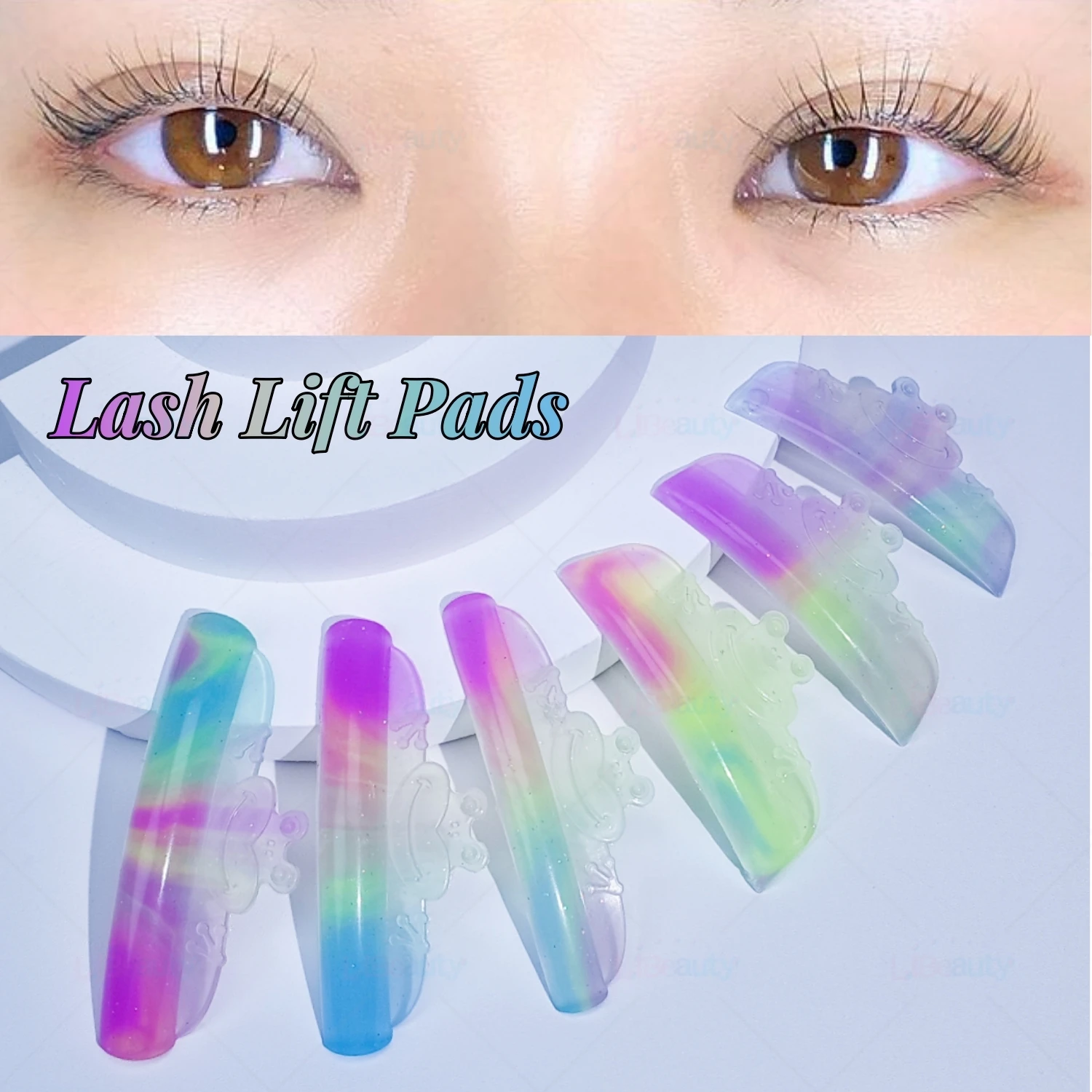Libeauty 6 Pairs C/L Curl Silicone Eyelash Perm Pads Sticky Lashes Rod Shield Lifting 3D Eyelash Curler Accessories Makeup Tool