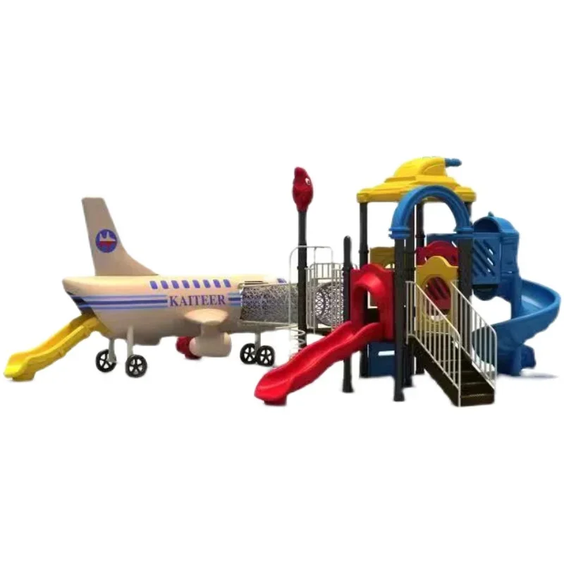 Aircraft, space, fish boat, slide, kindergarten, amusement park, plastic outdoor and indoor swing combination