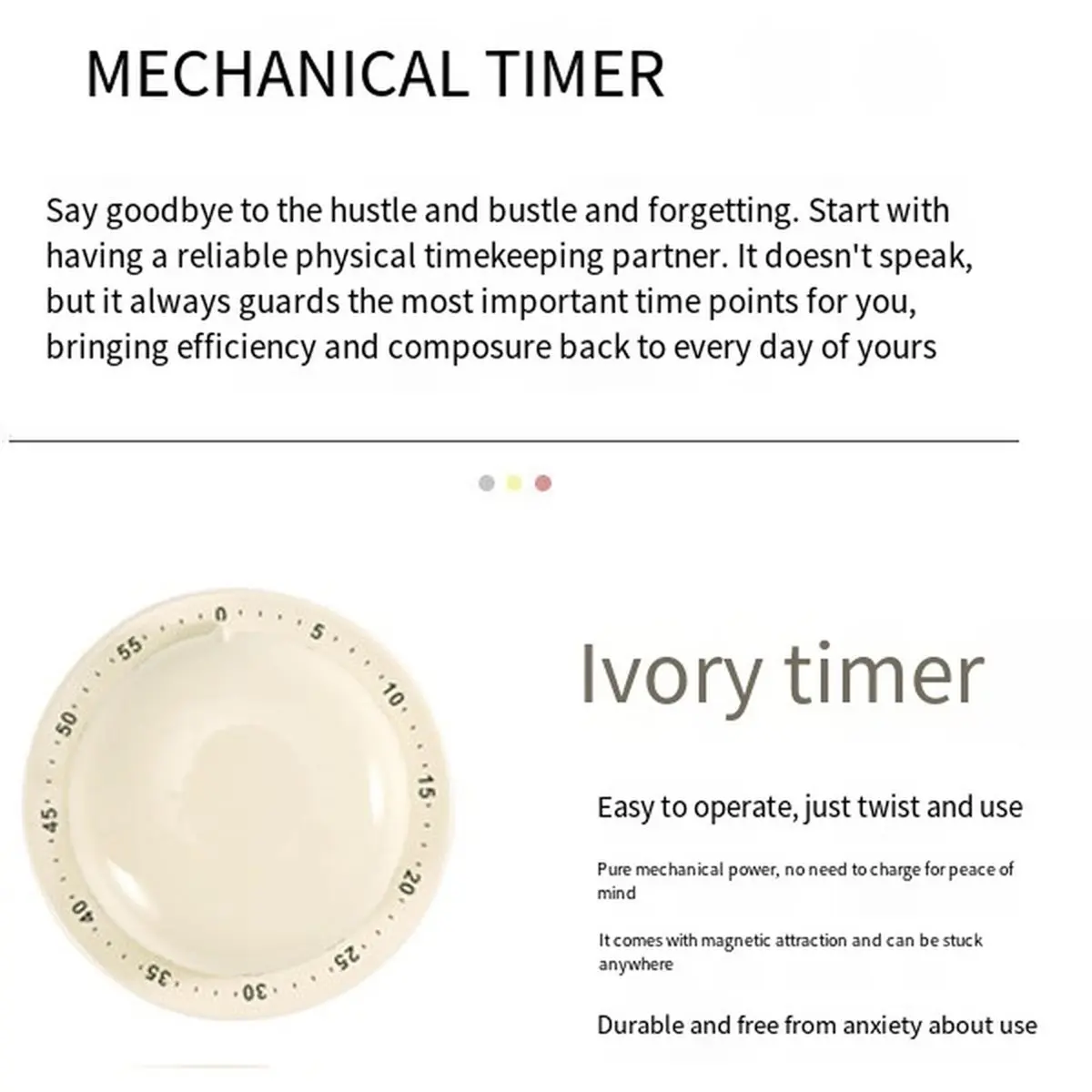 Minuteur de cuisine OkBABP en acier inoxydable magnétique, pour apprendre, cuisiner, faire cuire les œufs, gérer le temps et répondre aux questions - Rouge