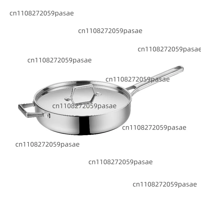 High quality three-layer stainless steel non-stick deep frying pan, multi-purpose durable wok with stainless steel lid
