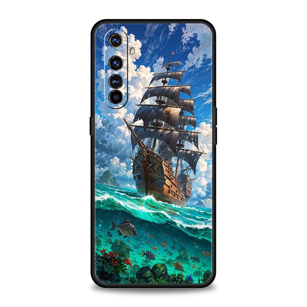 Phone Case For Oppo A17 A31 A54 A57 A78 A80 A98 Find X5 X6 Pro Reno 6 7 10 11 12 F Pro 5G Soft TPU Cover Sea Wave Fundas Capas #6