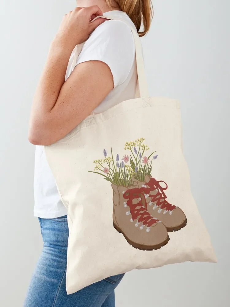 Wildflower Hiking Boots Tote Bag eco bag folding Eco bag Women's tote tote woman
