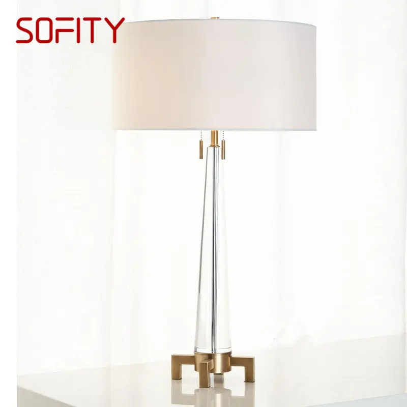 

SOFITY Modern Crystal Table Lamp LED Nordic White Creative Bedside Desk Light Decor for Home Living Room Bedroom Hotel