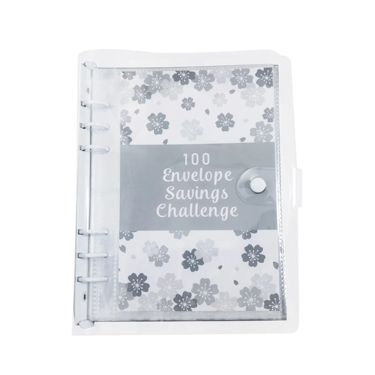 100 Envelope Challenge Binder Savings Binder for Save 5050 with Cash Envelopes for Budget Planning White