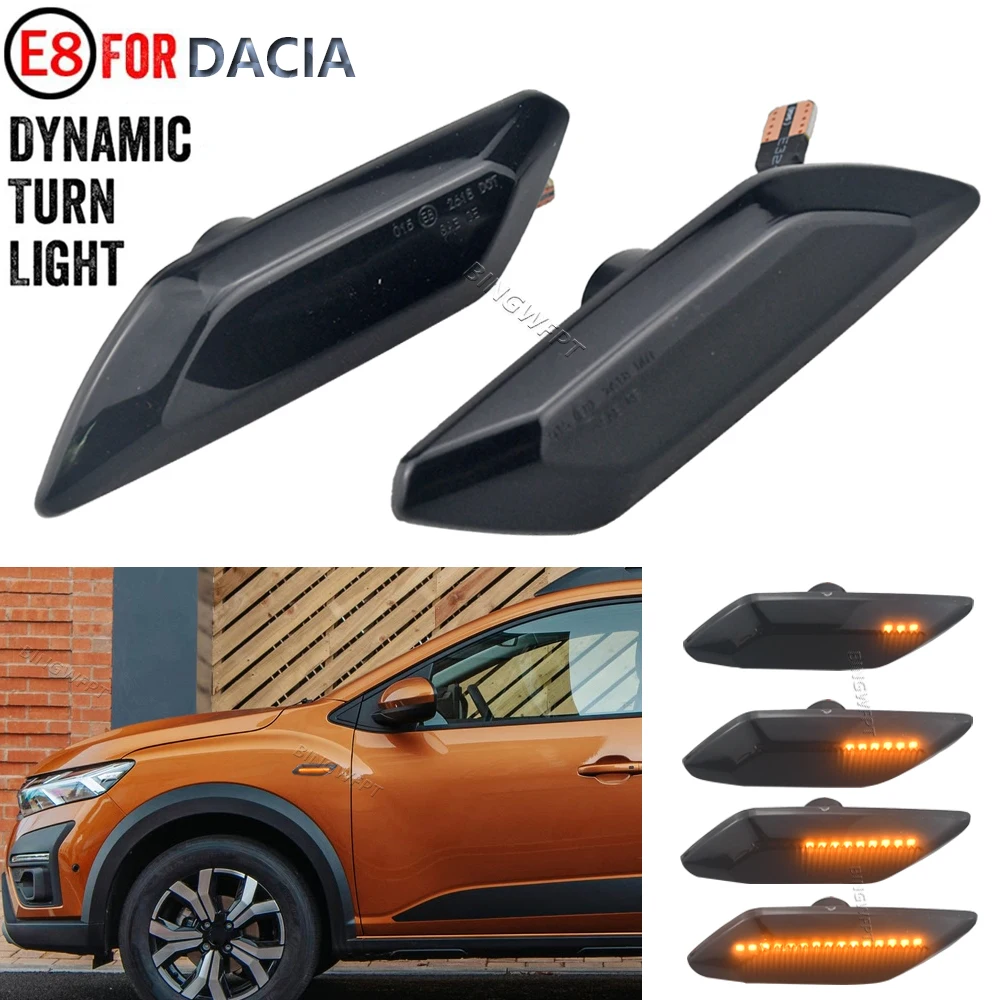 Dynamic LED Indicator Fender Side Marker Turn Signal Light Lamp For Dacia Logan MK3 MCV Facelift 2021-2025