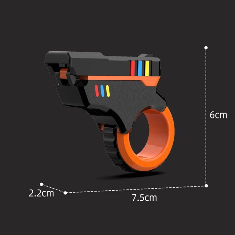 ラチェット機構フィンガースライダー フィジェットトイ オフィスの圧力軽減用 テクスチャードタッチで3Dプリント