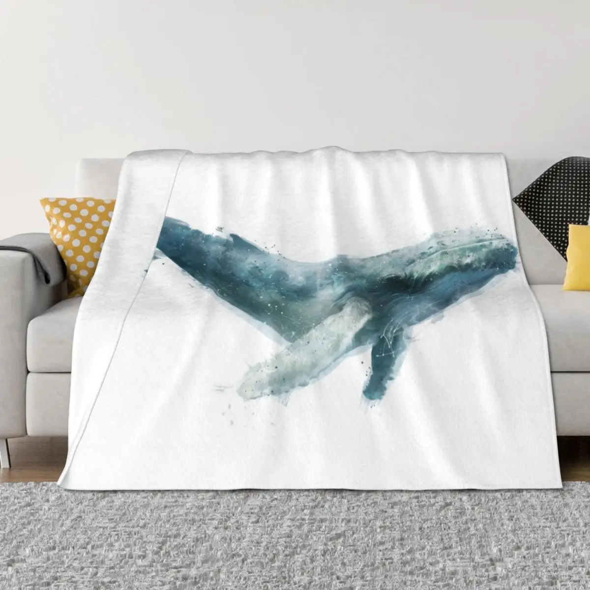 

Humpback Whale Throw Blanket Soft funny gift Summer Heavy Blankets