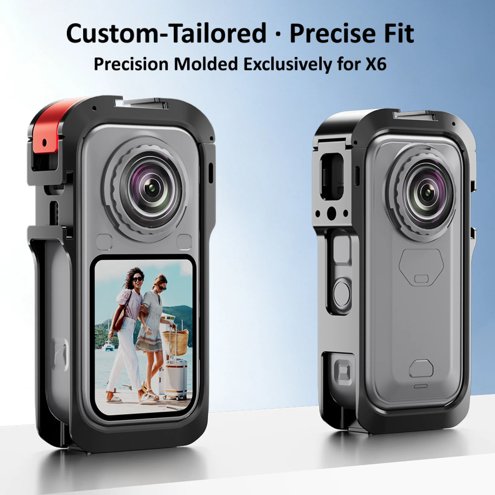 Metal Protective Cage for Insta360 X6 Precision Molded Silicone Padding Quick Release Battery Access CNC Aluminum