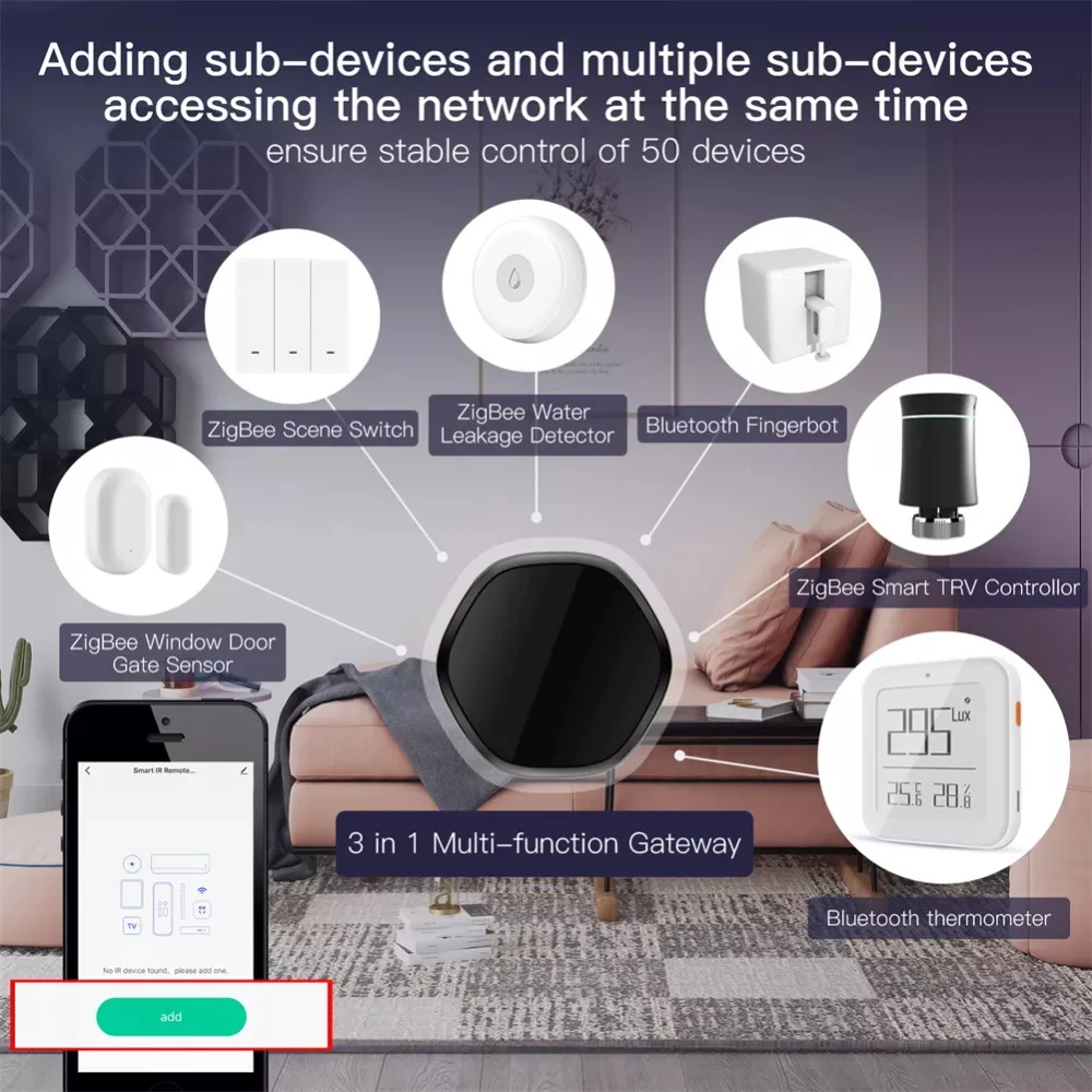 Hub de enlace inalámbrico para el hogar, dispositivo con Control remoto inteligente por infrarrojos, ZigBee BLE, Tuya, Alexa y Google Home