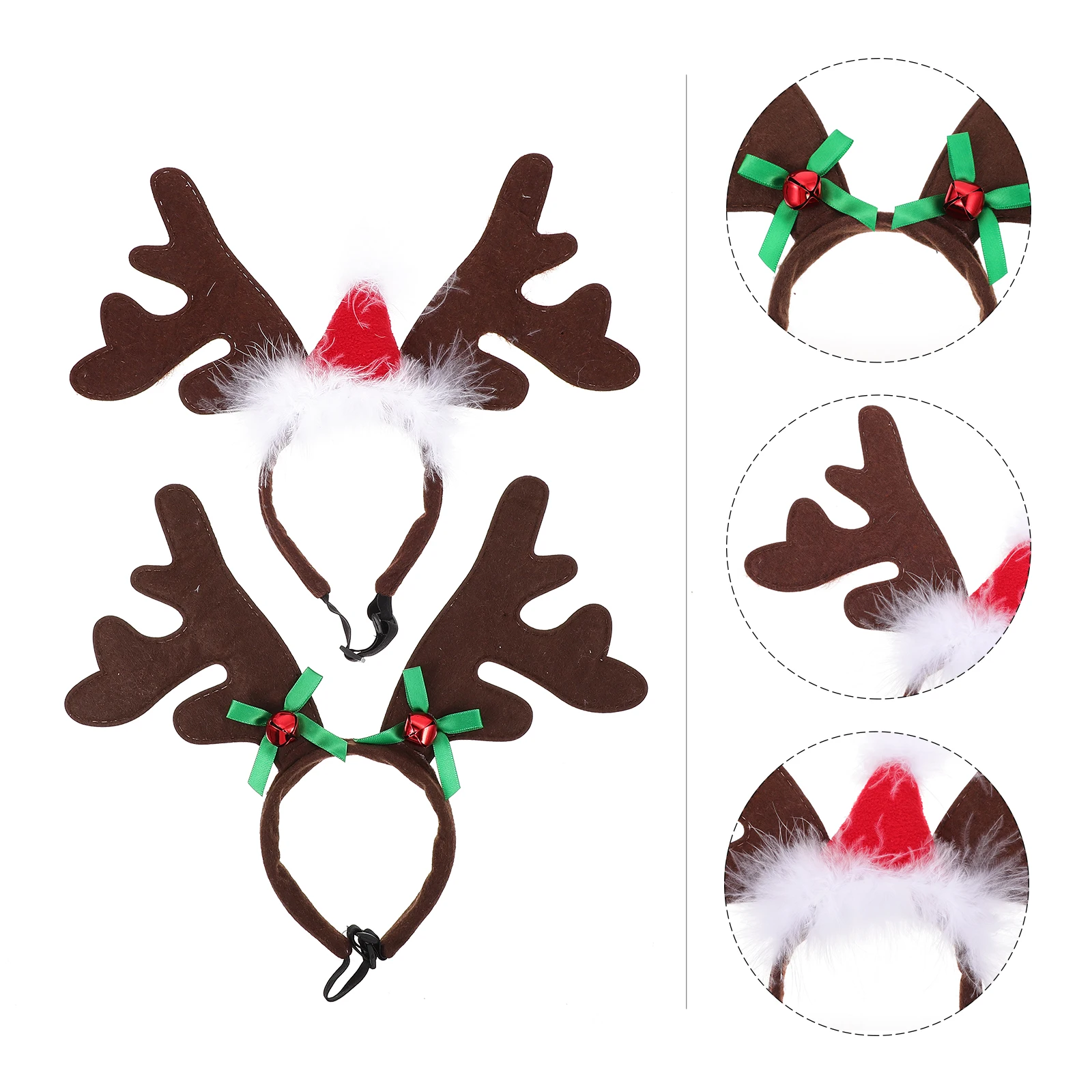 

2Pcs Pet Deer Antlers Headwear for Dogs Cats Xmas Soft Velvet Accessories Reusable Festive Headdress Dog Cat Costume