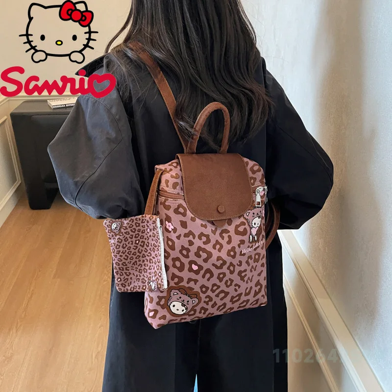 Hello Kitty 2025 New Women's Backpack Fashion High Quality Women's Backpack Cartoon Versatile Large Capacity Student Backpack