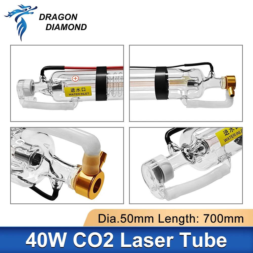 40W 45W Co2 Laser Tube Laser Power Diameter 50mm Length 700mm Glass Metal Head For DIY CO2 Laser Engraver Cutting Machine