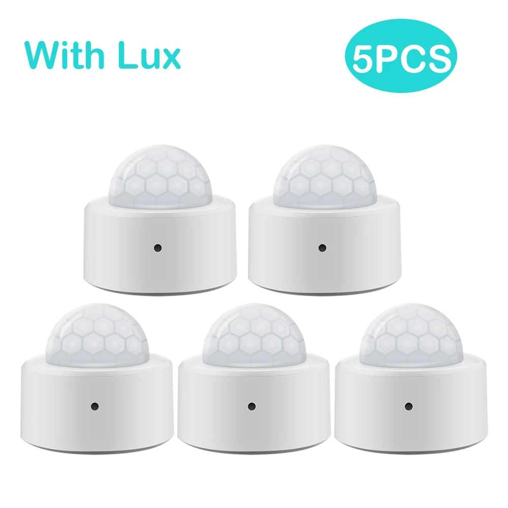 Haozee 2 in 1 Zigbee Mini PIR Bewegingsmelder + Helder Lux Licht Passief Infrarood Beveiliging Inbraakalarm Sensor