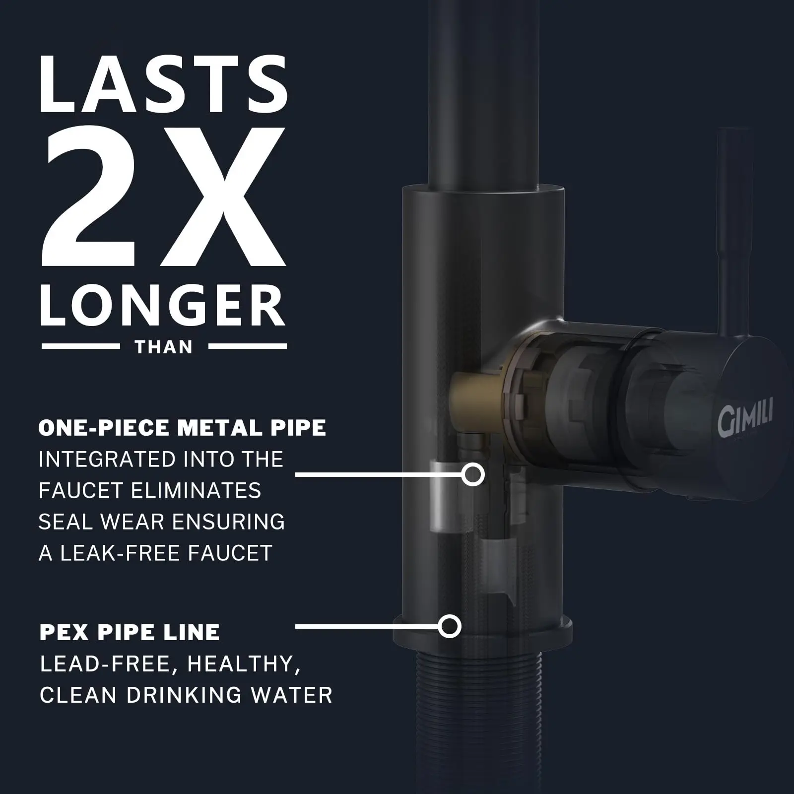 Black Kitchen Faucet with Pull Down Sprayer Single Hole Spring Kitchen Sink Faucet, Suitable for Farmhouses, RV, Laundry Room