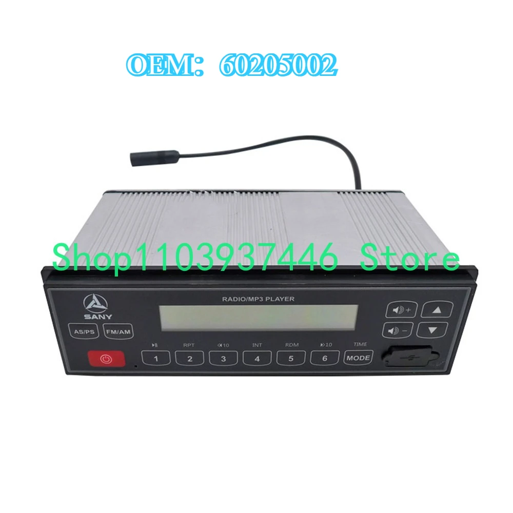 

60205002 Запчасти для экскаватора для Sany SY55 65 75 155 215 365 485 Радио с Bluetooth USB-панелью 24 В