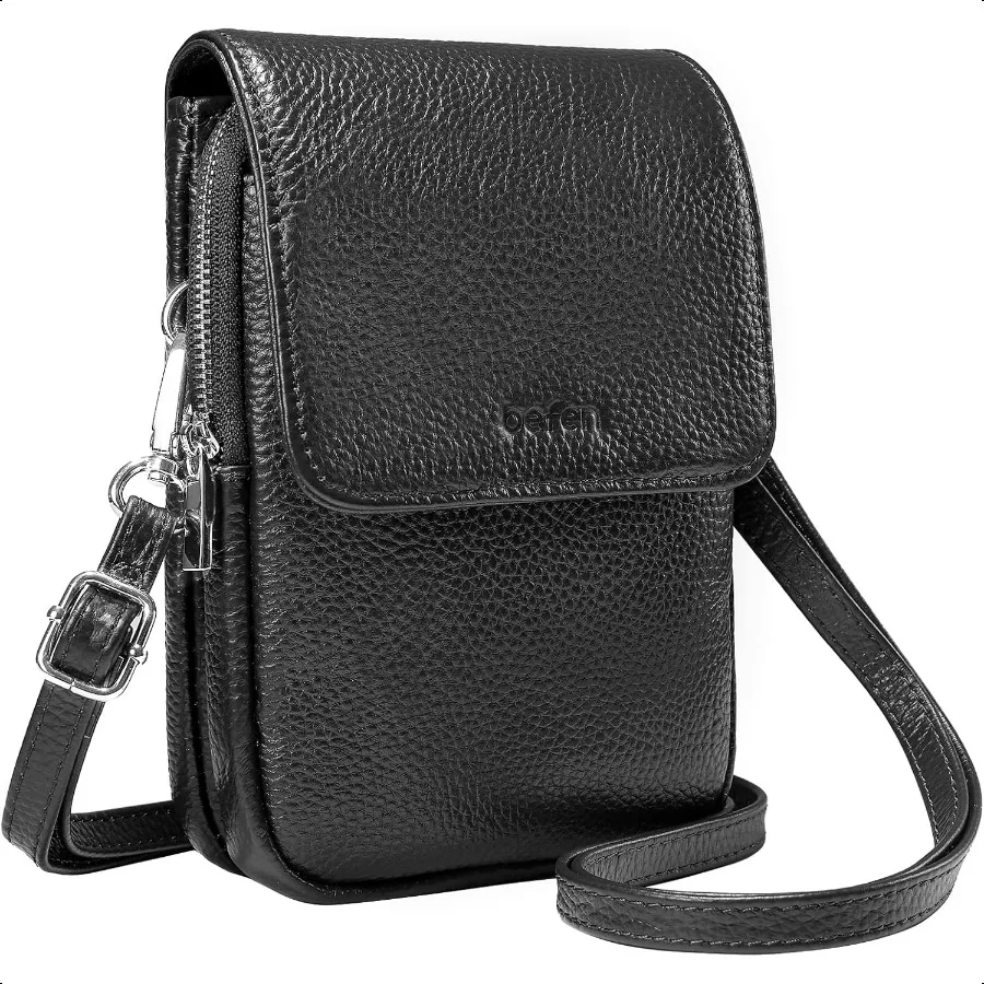 

Genuine Leather Small Crossbody Bags for Women Cell Phone Cross body Purse Bag with RFID Blocking Card Slots