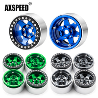 AXSPEED 4Pcs Metal Alloy 1.9 Inch 30mm Width Beadlock Wheel Rims Hubs for Axial SCX10 D90 TRX-4 1/10 RC Crawler Car Truck Parts