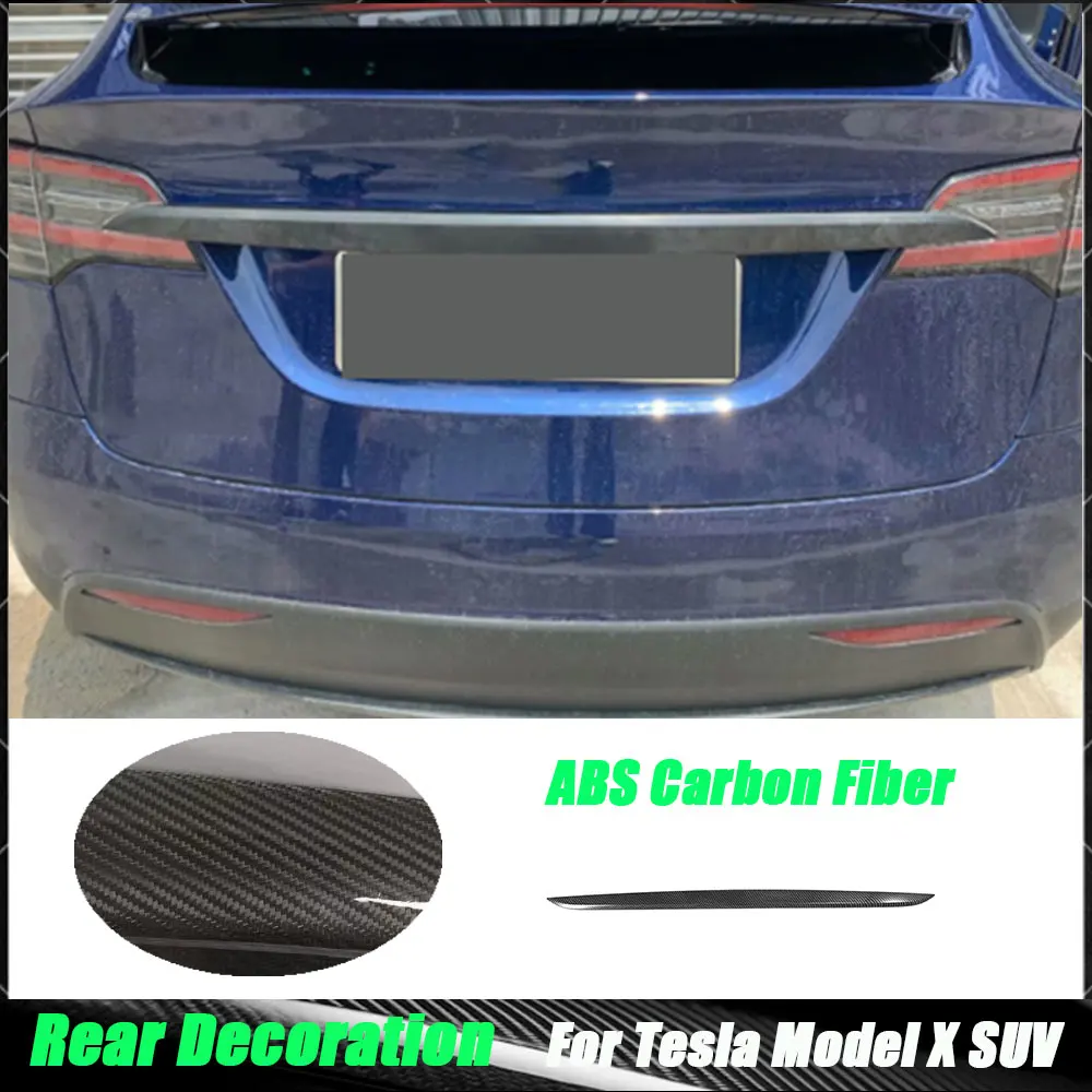 

Углеродное волокно, декоративная накладка на заднюю дверь багажника, наклейка для Tesla Model X SUV 2020, Стайлинг автомобиля, ABS, карбоновый вид