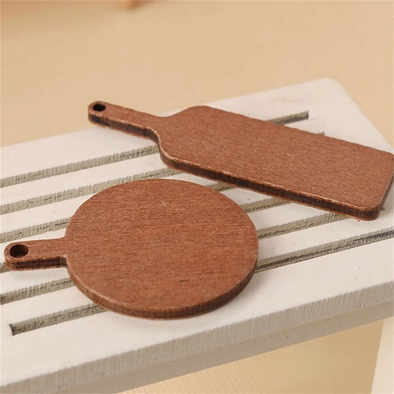 【BS】5Pcs/set 1:12 Dollhouse Miniature Chopping Board Simulation Cutting Bread Dessert Board Model Kitchen Decor Doll House view 5