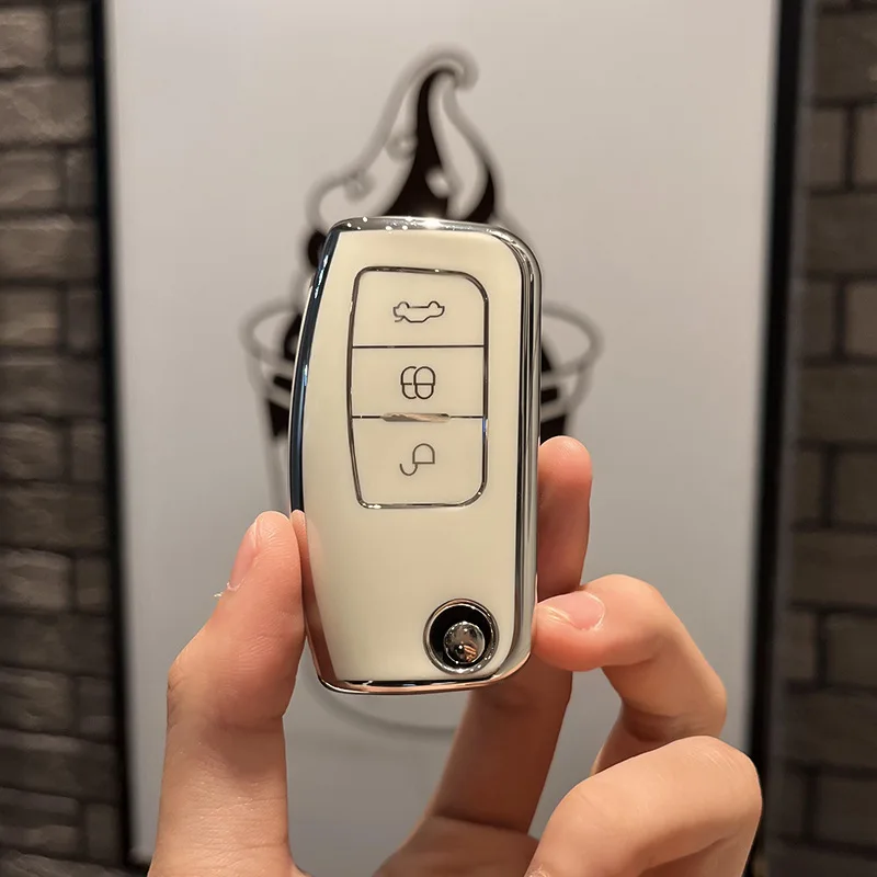 Pokrowiec na kluczyk samochodowy Flip Tpu do Ford Focus 2 Focus 2009 Sport 2010 MK2 Fiesta Mk7 CMAX B-MAX Kuga Mondeo Galaxy Falcon Ecosport