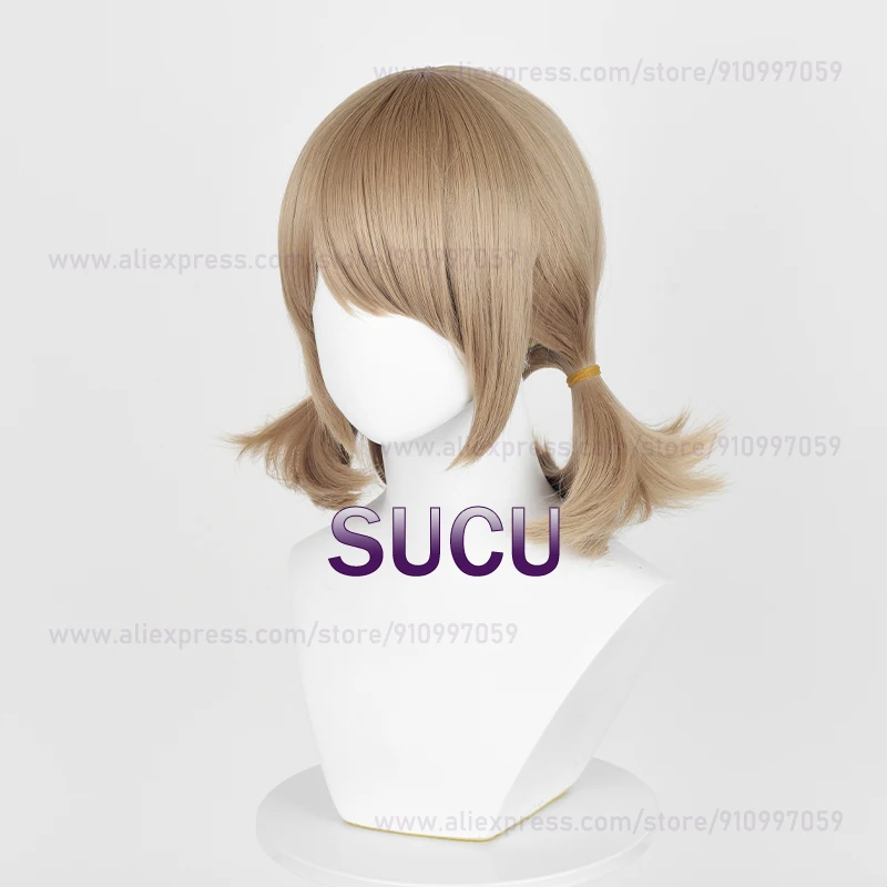 Gardener Emma Woods Cosplay Wig 37cm Linen Brown Hair  Anime Cosplay Wigs Heat Resistant Synthetic Wig+ Wig Cap