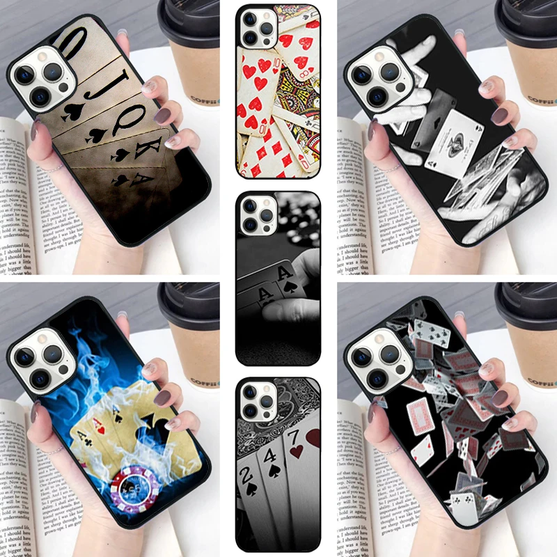 CASINO PLAYING CARD Phone Case For iPhone SE2020 15 16 14 13 Pro Max Coque 12 11 Pro Max 8 PLUS 7 mini mobile fundas cover