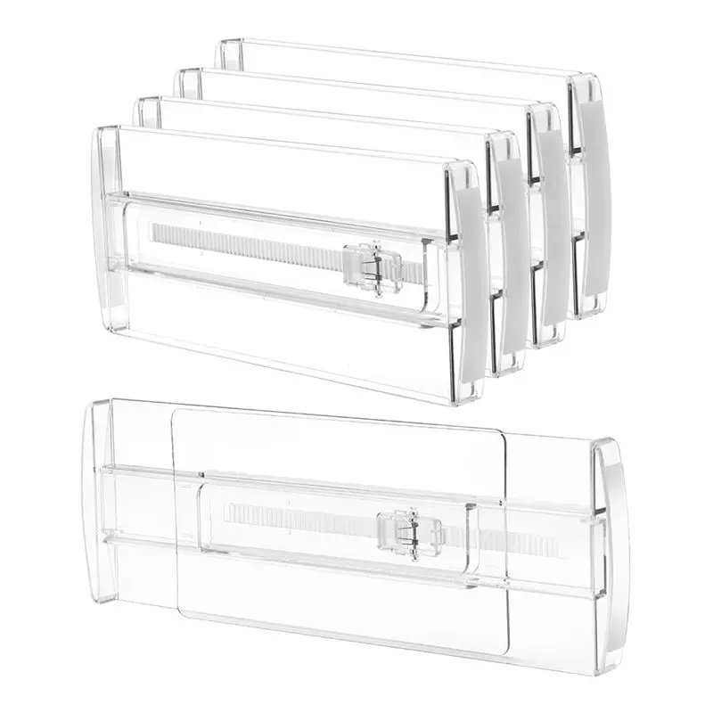 

A36T-Drawer Dividers For Makeup & For CLOSET Clothes–4Pcs Expandable 4.09" High Adjustable Dresser Organizer