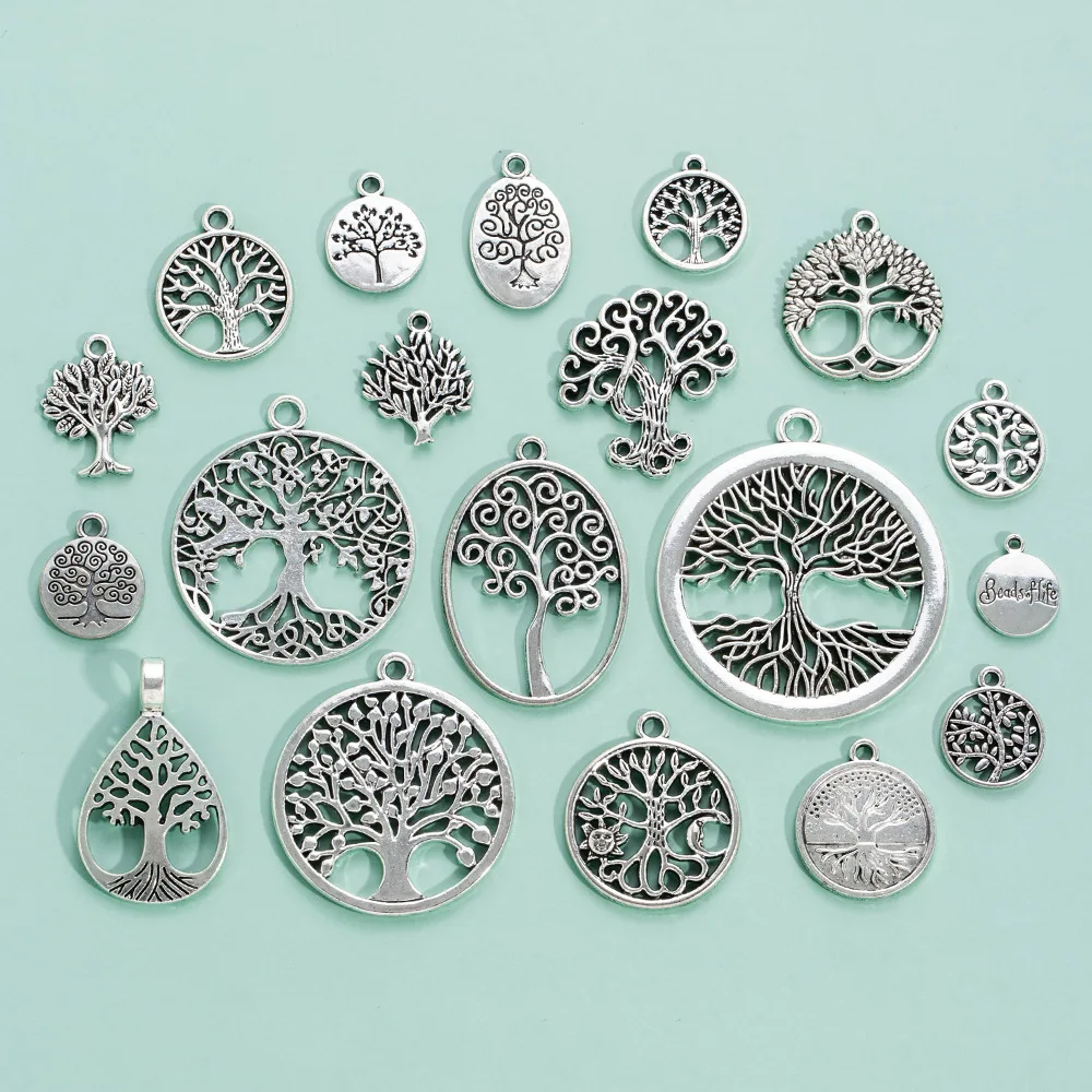 diy alloy hollowed-out life Tree accessories for personalized life tree fashion clothing