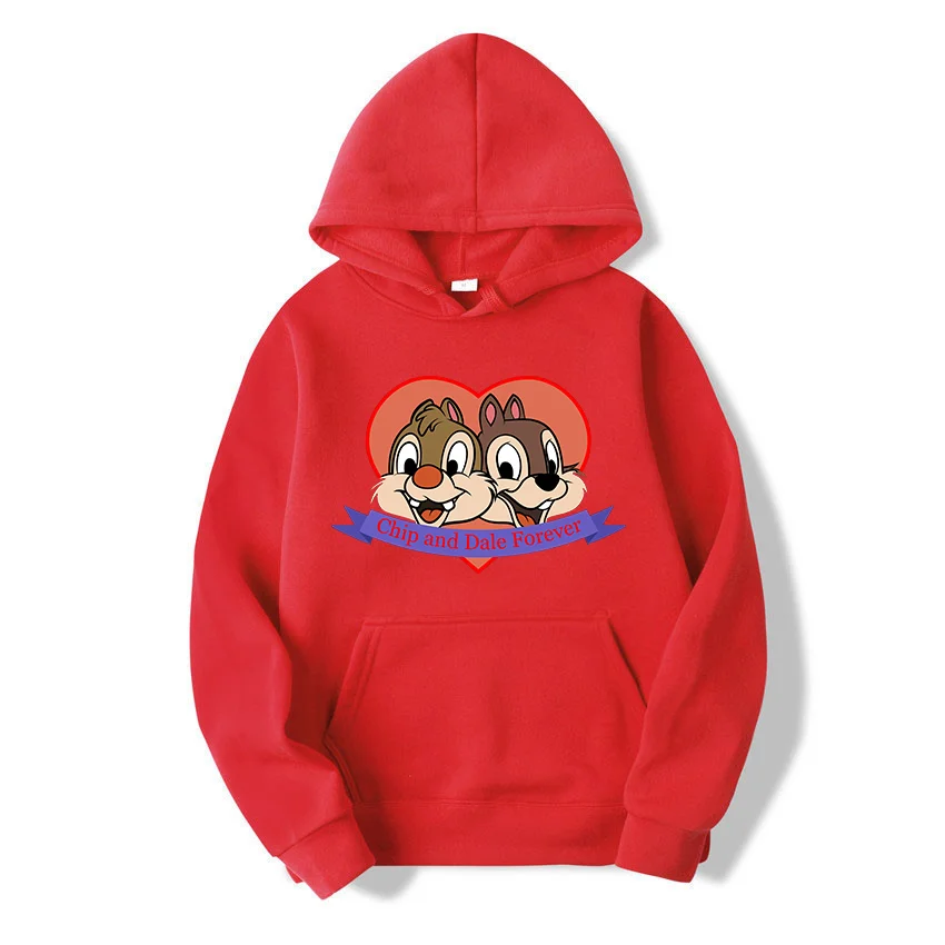 Disney Chip and Dale Men Women Hoodies Casual Hip Hop Streetwear Long Sleeves Sweatshirts Boys Girls Autumn Tops Coats