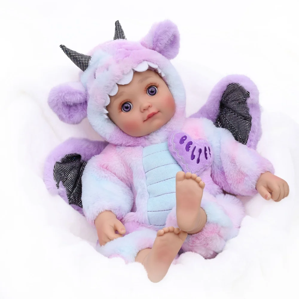 

Cloveray, оригинальная 18-дюймовая реалистичная кукла реборн, 46 см, виниловая ткань для конечностей, плюшевая маленькая виниловая кукла с летающим драконом, подарок для ребенка