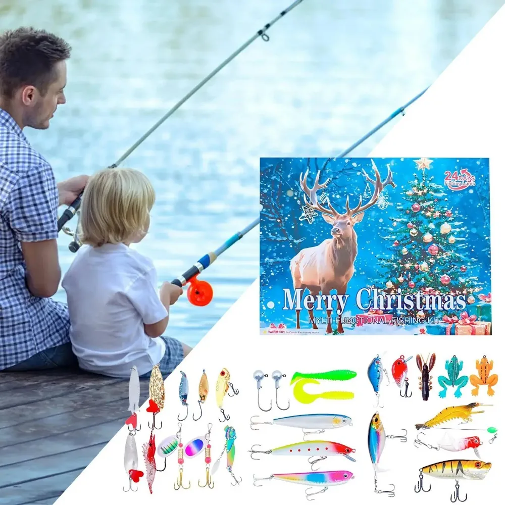 

Christmas Countdown Fishing Lure Realistic Design Advent Calendar 2025 Fishing Accessories