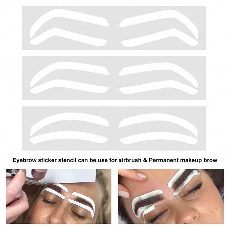 10/12 Pairs Disposable Eyebrow Design Stencil Eyebrow Tint Airbrush Auxiliary Sticker For Brows Shaping With Eyebrows Option