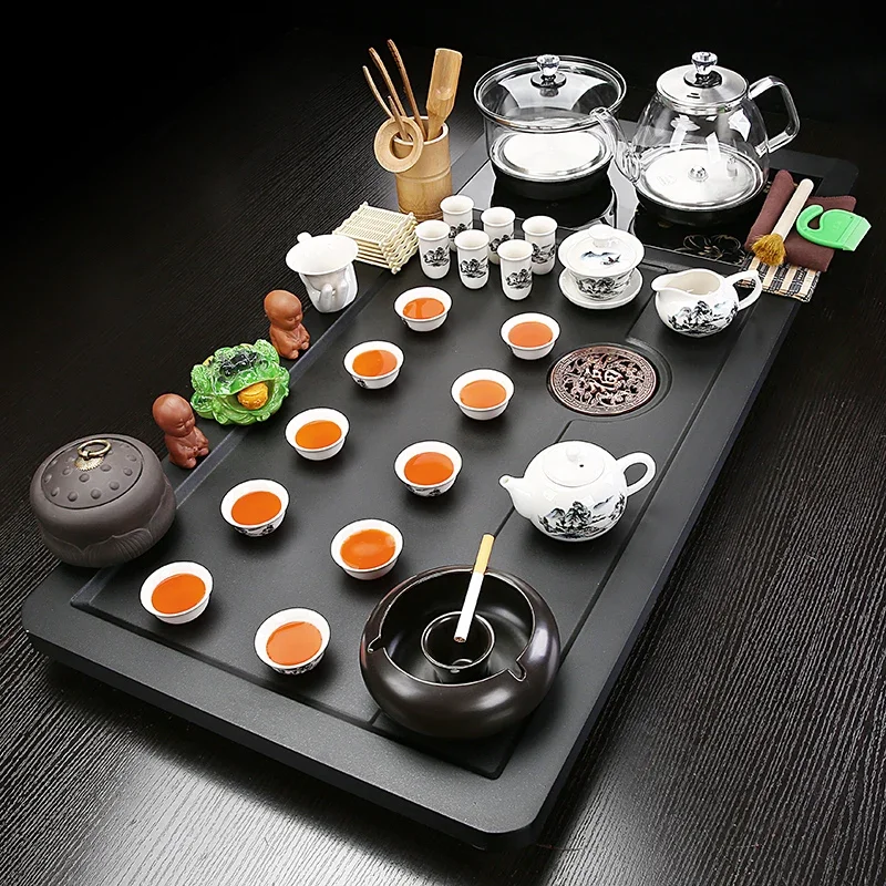 a*-Matte Outdoor Tea Set Ceramic Tableware Portable Porcelain Samovar Tea Set Drinkware Ceremony Juego De Te Home Decorationgs/.