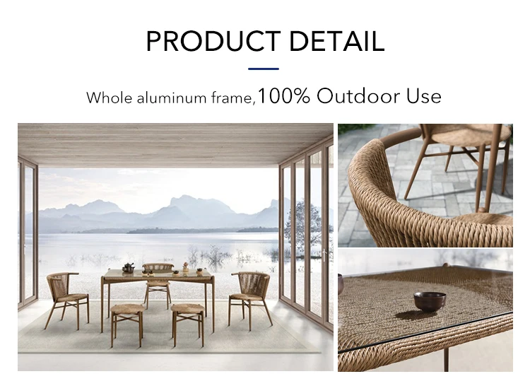 Garden Out Door Furniture Patio Aluminum Restaurant Luxury Outdoor Furniture Sets Waterproof Table and Chair for Balcony