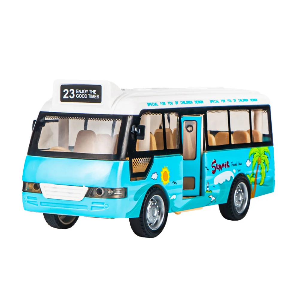 Bus Toy Car Kids Adorable Models Children Funny Plastic Shape Simulation School Simulated