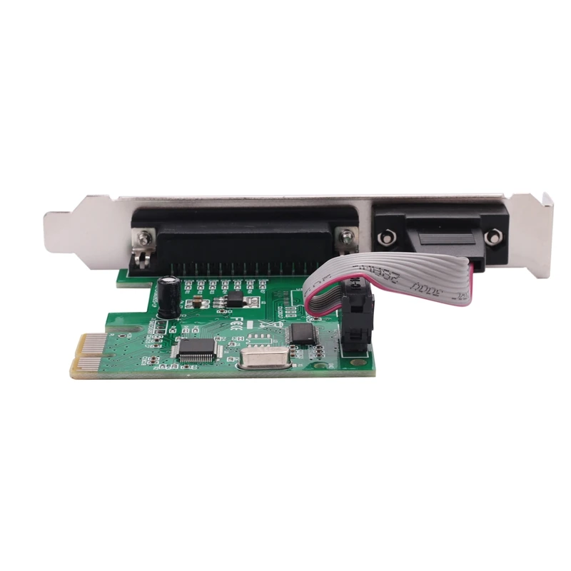 RS232 RS-232 Serial Port COM & DB25 Printer Parallel Port LPT To PCI-E PCI Express Card Adapter Converter WCH382L Chip