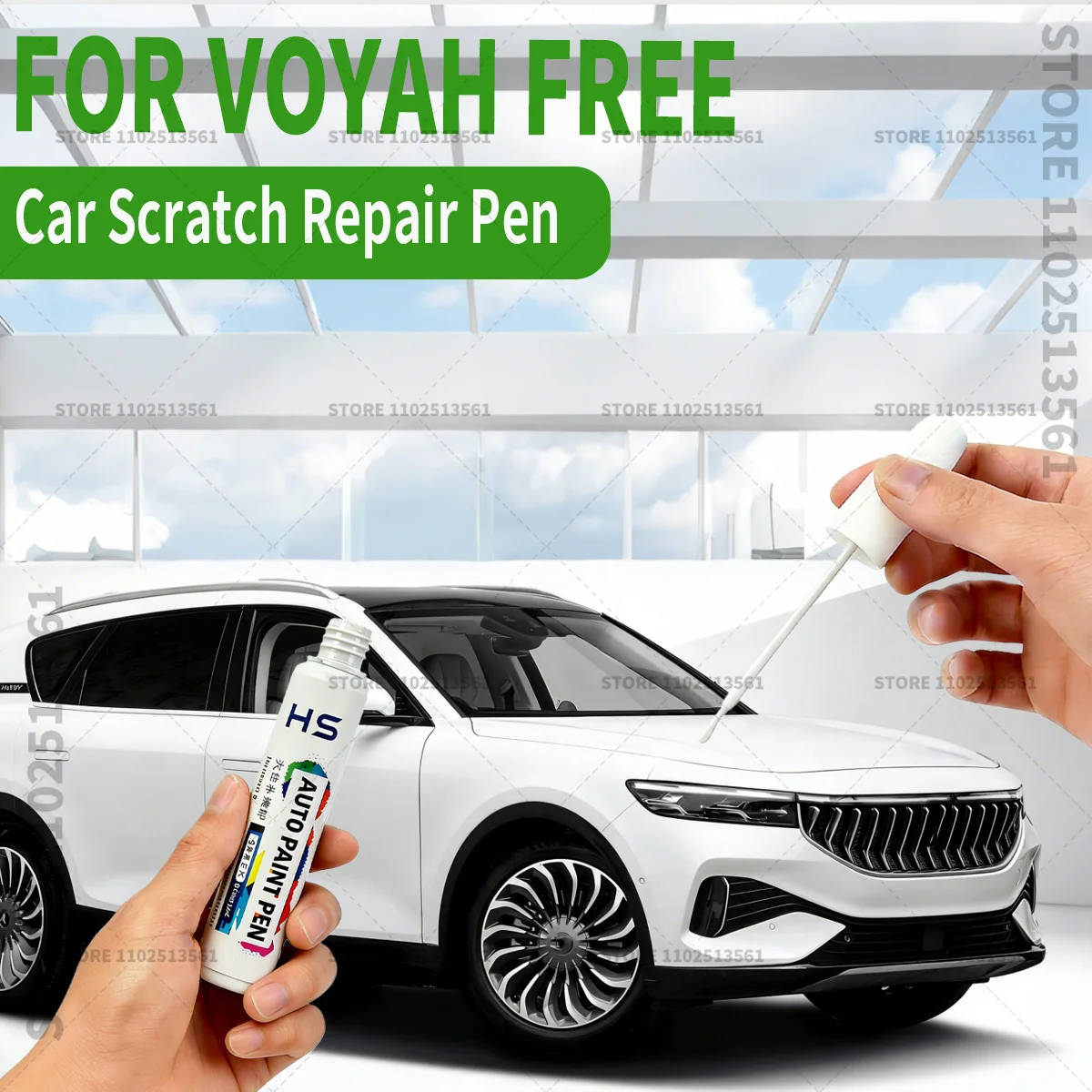 

Ручка-корректор для ремонта лакокрасочного покрытия автомобиля VOYAH FREE 2021-2025, средство для удаления царапин, аксессуары для авто, черный, BBK01, зеленый, белый, зеленый