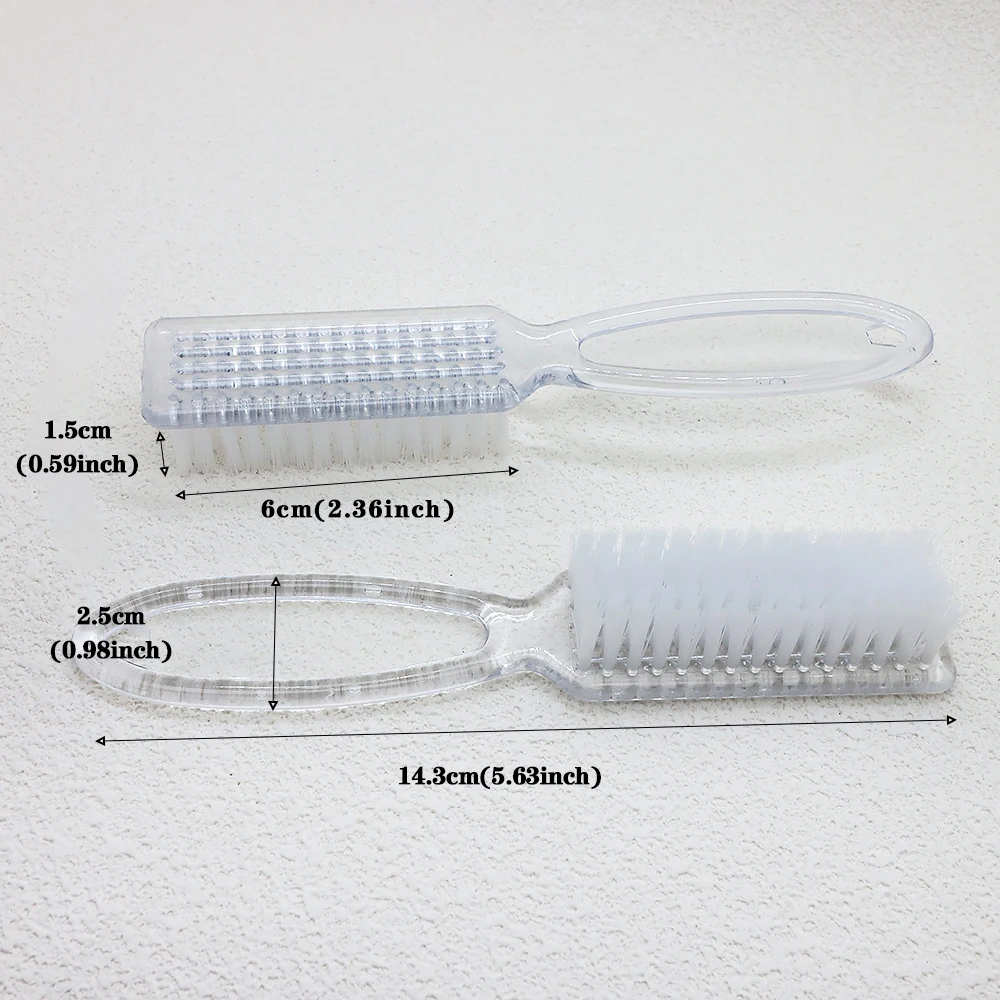 2/4/6/8/10 stücke Klar Griff Nail art Pinsel Nagel Hand Schrubben Reinigung Pinsel Weiche Entfernen Staub Reiniger Maniküre und Pediküre Werkzeug – Detail 8