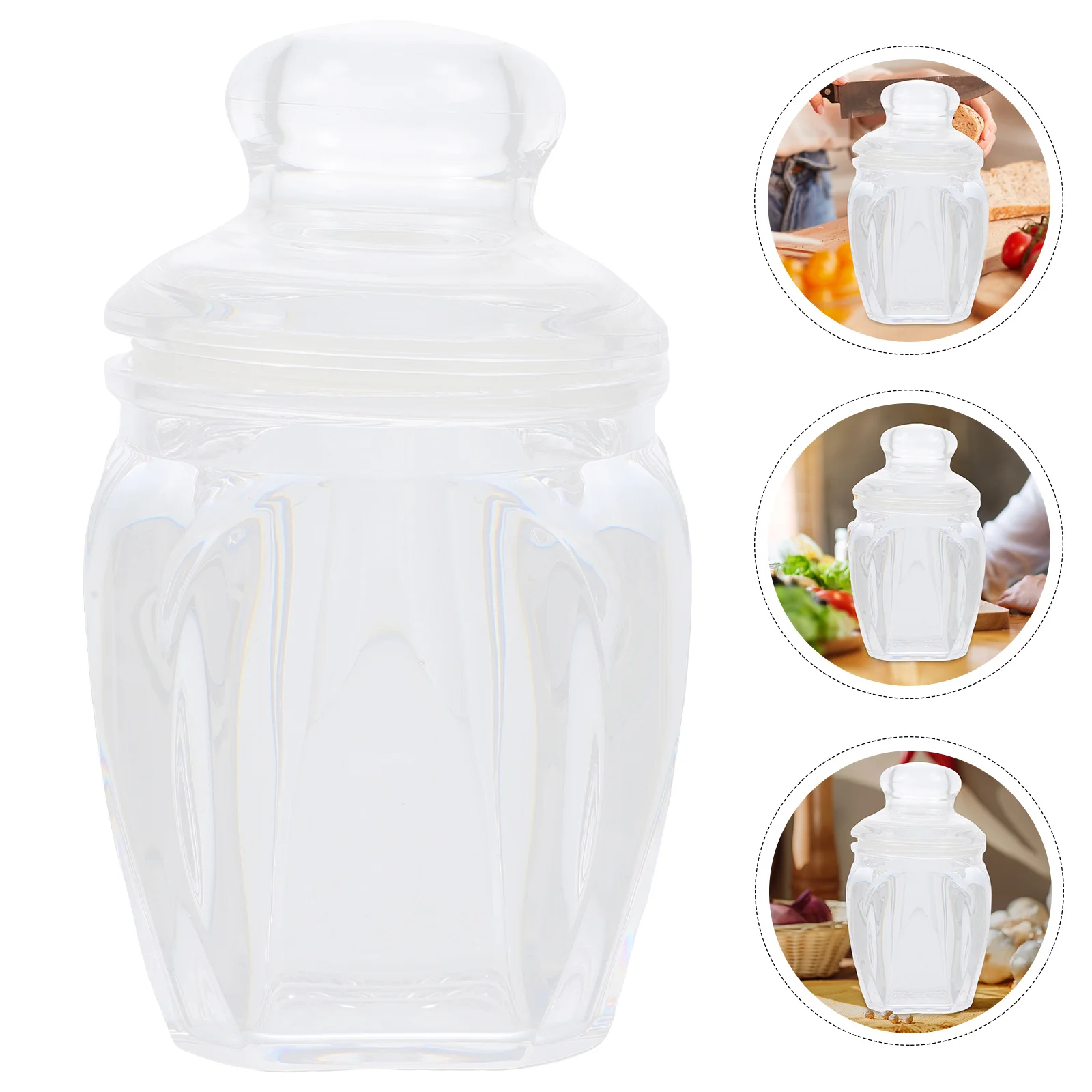 

Multi-Functional Clear Tea Jars for Storing Candy Dried Fruit Biscuits 250ml Sealed Plastic Sweet Jars