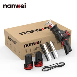 Nanwei Mini Electric Saber Saw Reciprocating Saw  12V Cordless Adjustable Speed Portable for Wood Metal Cutting Saw