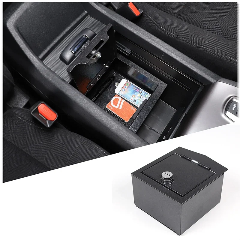 For Honda Pilot 2015-2022 Car Armrest Box Safe Combination Lock Storage Box Carbon Steel Interior Storage Accessories 1 Pcs