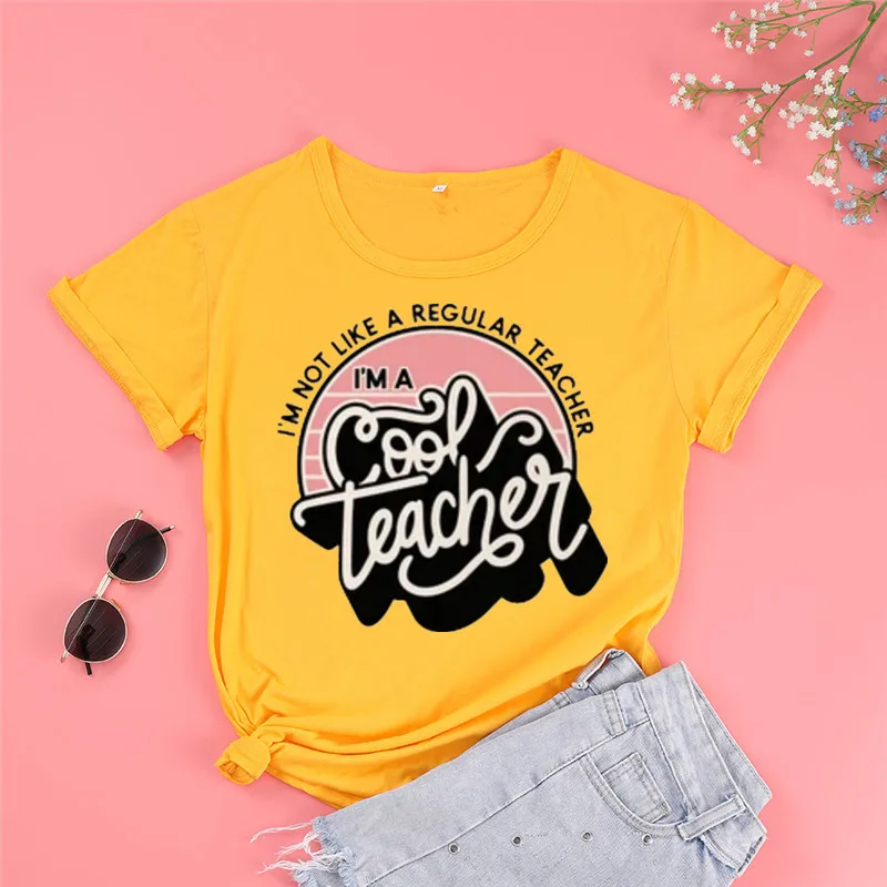 Im a Cool Teacher Shirt Gifts Appreciation Funny Distance Learning Short Sleeve Top Tees O Neck Streetwear harajuku 100% Cotton