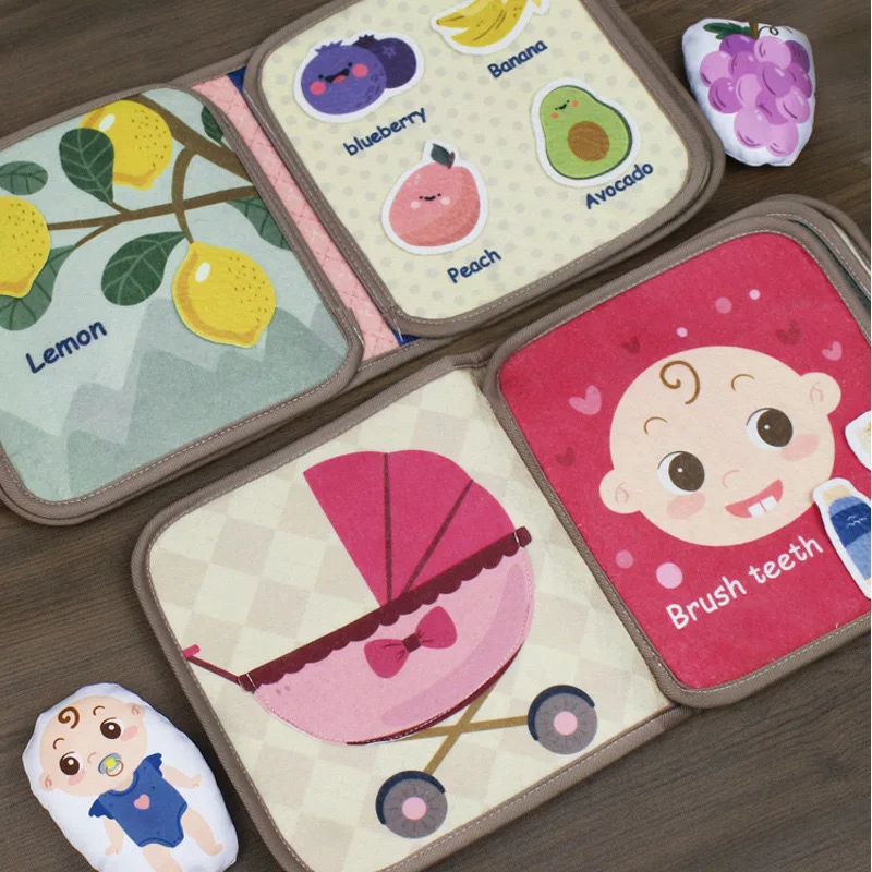 Baby quiet cloth book can not tear baby early education three-dimensional tear book Velcro baby books